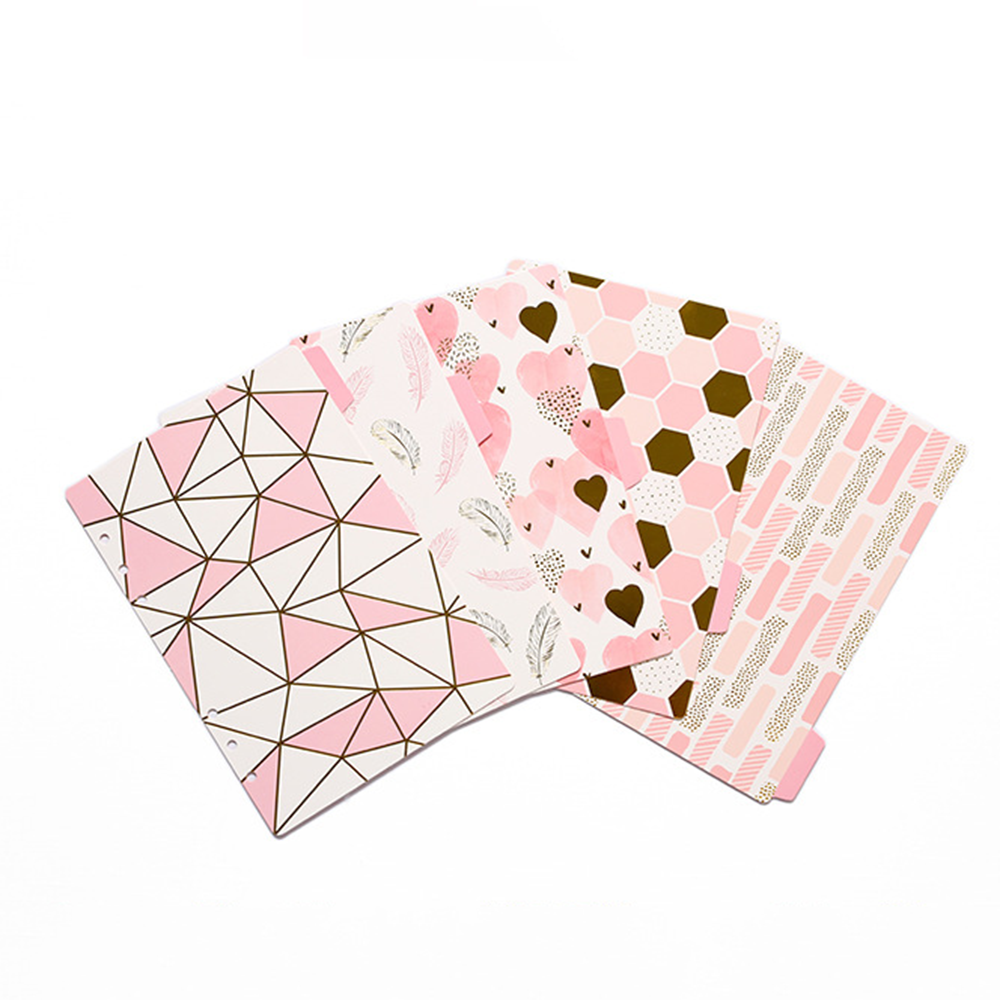 5pcs Notebook Index Pages A5 Diary Planner Dividers 6 Holes Loose Leaf Spiral Index Labels Agenda Notebook Accessories: A