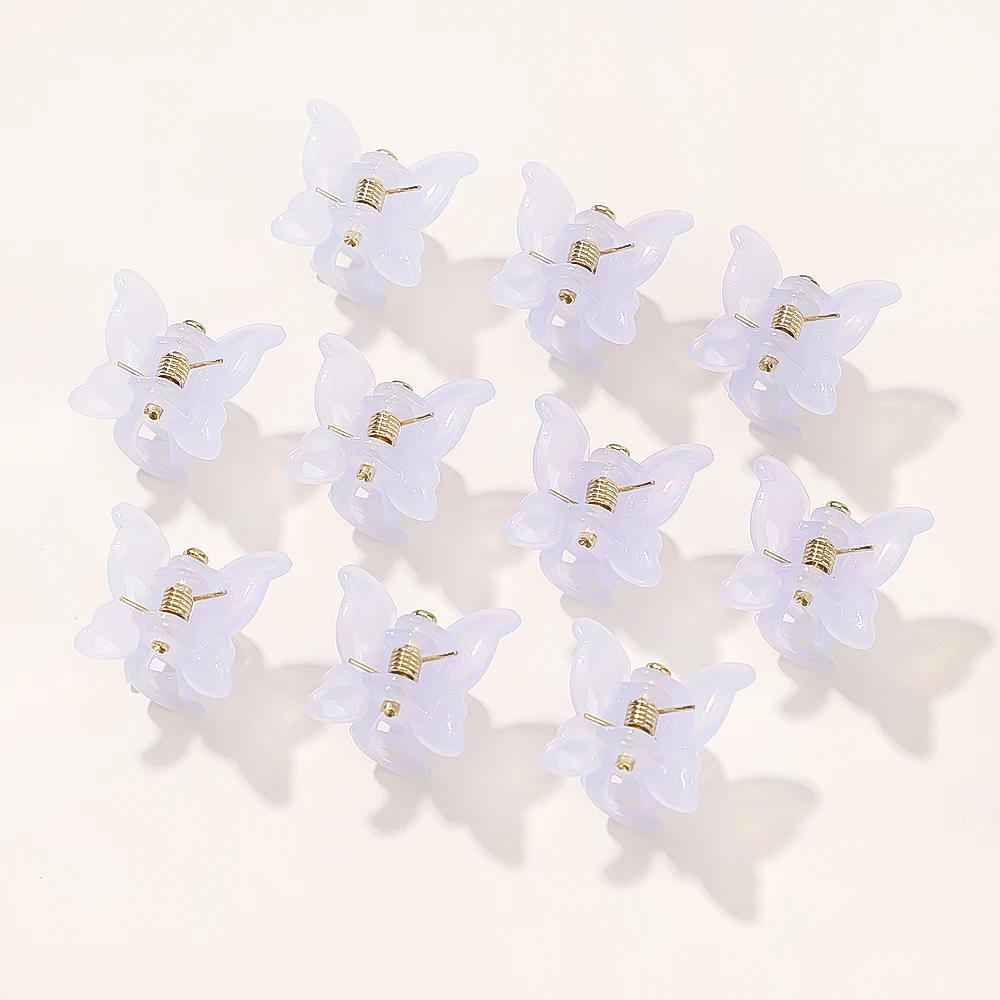 10/20/30 pièces papillon coloré Mini pince à cheveux griffe poignée Barrettes pinces filles épingle à cheveux griffe pince cheveux accessoires de coiffure: S / green