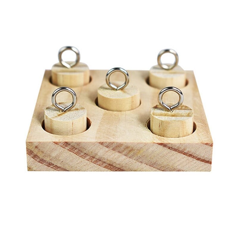 Dropshipping del giocattolo di puzzle di masticazione di addestramento di intelligenza degli anelli di plastica della piattaforma di legno del pappagallo degli uccelli: A