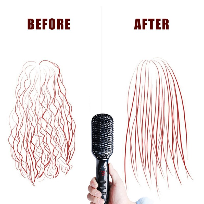 Hair Straightener Brush Quick Men's Straightener Beard Comb Magic Hair Straightener Brushes Hair Styling Iron Beard
