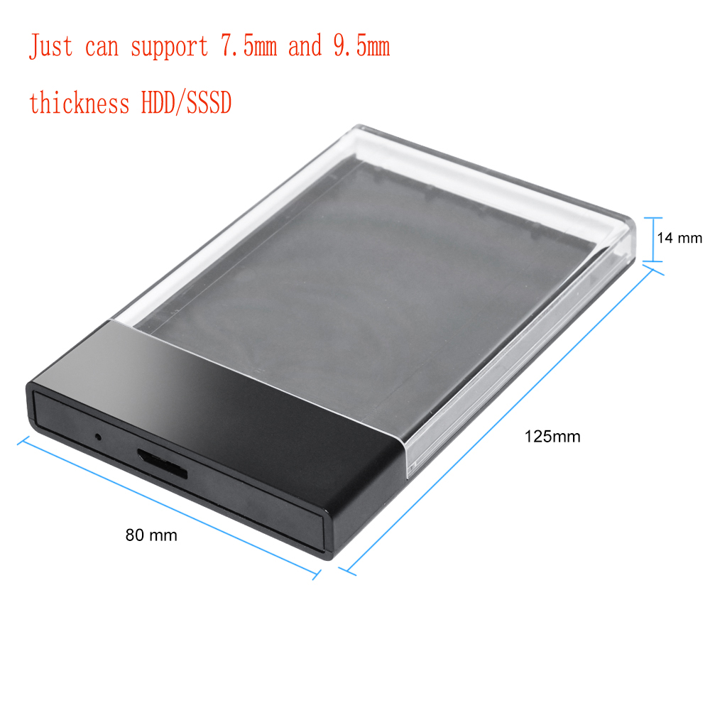 Harddisk Boxs USB C 3.0 Type-C 2.5 Inch HDD SSD Shell SATA External Enclosure Hard Drive Disk Box Extra Hard Disk Case Cable