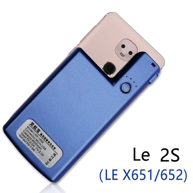 Funda con cargador de batería para Letv Leeco Le 2 Pro S3 2S, funda de carga portátil inteligente a prueba de golpes para Leeco Le Pro 3 Max 2: Le2s-Blue