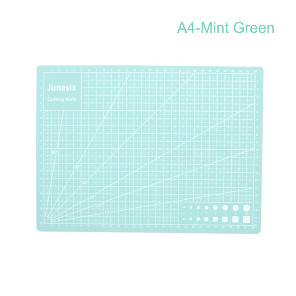 A3 A4 PVC Self Healing Cutting Mat Craft Quilting Grid Lines Printed Board: A4 Mint Green
