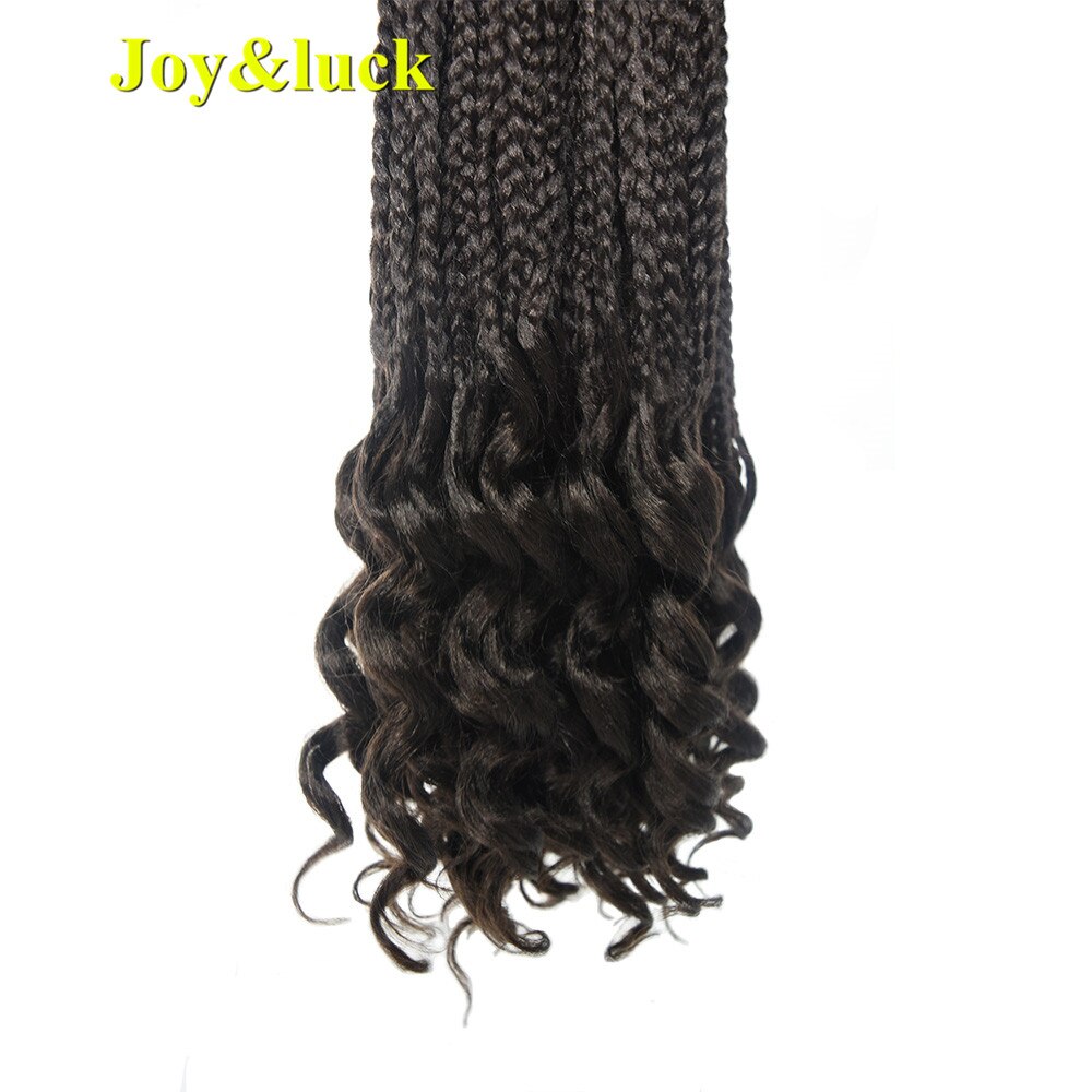Joy & luck-boîte synthétique longue de 18 pouces | Extensions de cheveux, pointes bouclées, couleur Ombre, Crochet pour tressage, pour femmes