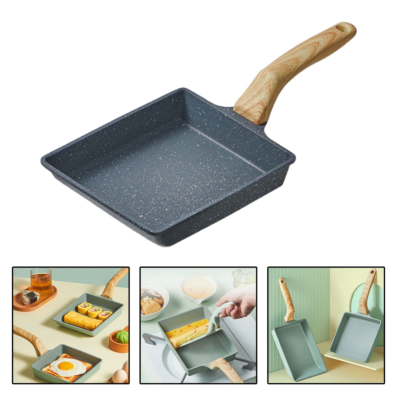 Sartén Tamagoyaki japonés sartén para tortilla no-stick sartén de huevo freír los huevos, Pan para la cocina Tamagoyaki sartén para tortilla