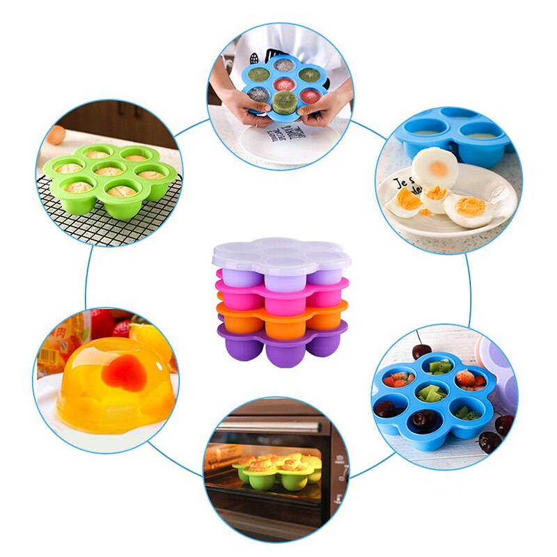 Contenedor de silicona para alimentos de bebé, caja de almacenamiento de frutas y leche materna, bandeja para congelador, contenedor de comida para bebé