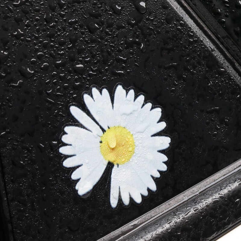 Gänseblümchen Blütenblätter Auto Aufkleber Blumen- ho Weiß Frieden und Liebe Auto Fenster SchöNe Leben Decals für Frauen stimmen Zubehör