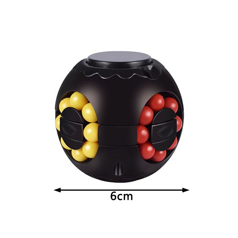 1Pcs Abs Stress Relief Speelgoed Magic Bean Roterende Kubus Stress Decompressie Speelgoed Voor Volwassenen Kinderen Educatief Magic Cube: Black