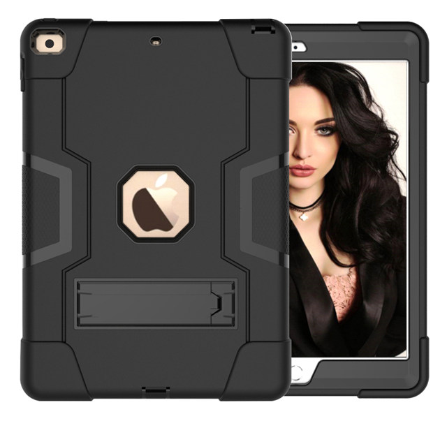 Heavy Armor Shochproof kids Silicone Cover case for iPad 10.2 7 7th Gen A2198 A2200 A2197 10.2" Tablet Funda Capa: Black