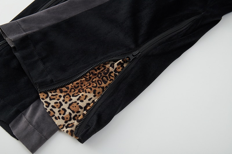 Farbe Block Seite Reißverschluss Samt lässig Hosen Männer und Frauen Patchwork knapp Strass Hosen Kordelzug Velours Spur Hosen