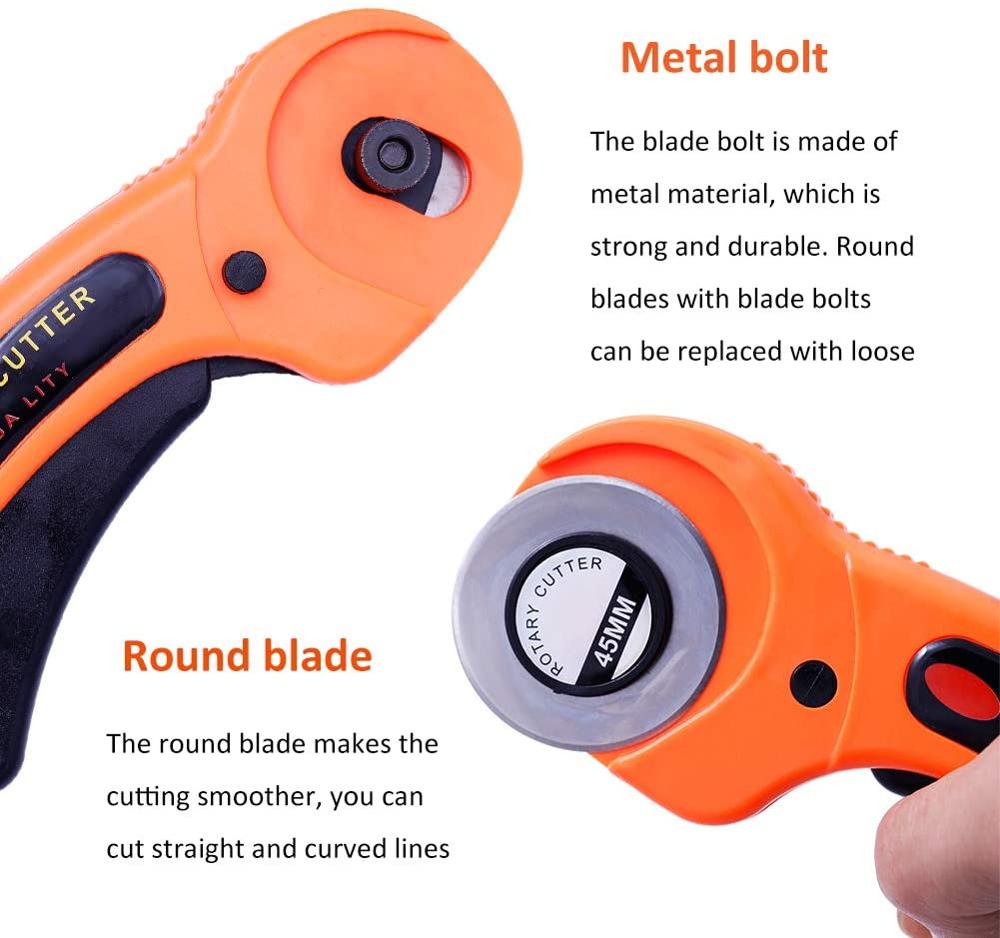 KAOBUY 6PCS Rotary Cutter Set With Cutting Mat Patchwork Ruler, Carving Knife, leather Cutting Tools Set