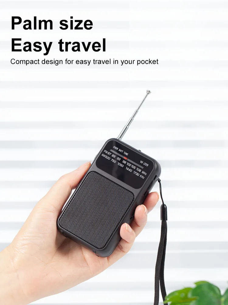 Portable Radio With Headphone Slot FM/AM Radio AAA Battery Powered Older Portable Radio Car Electronics Accessories