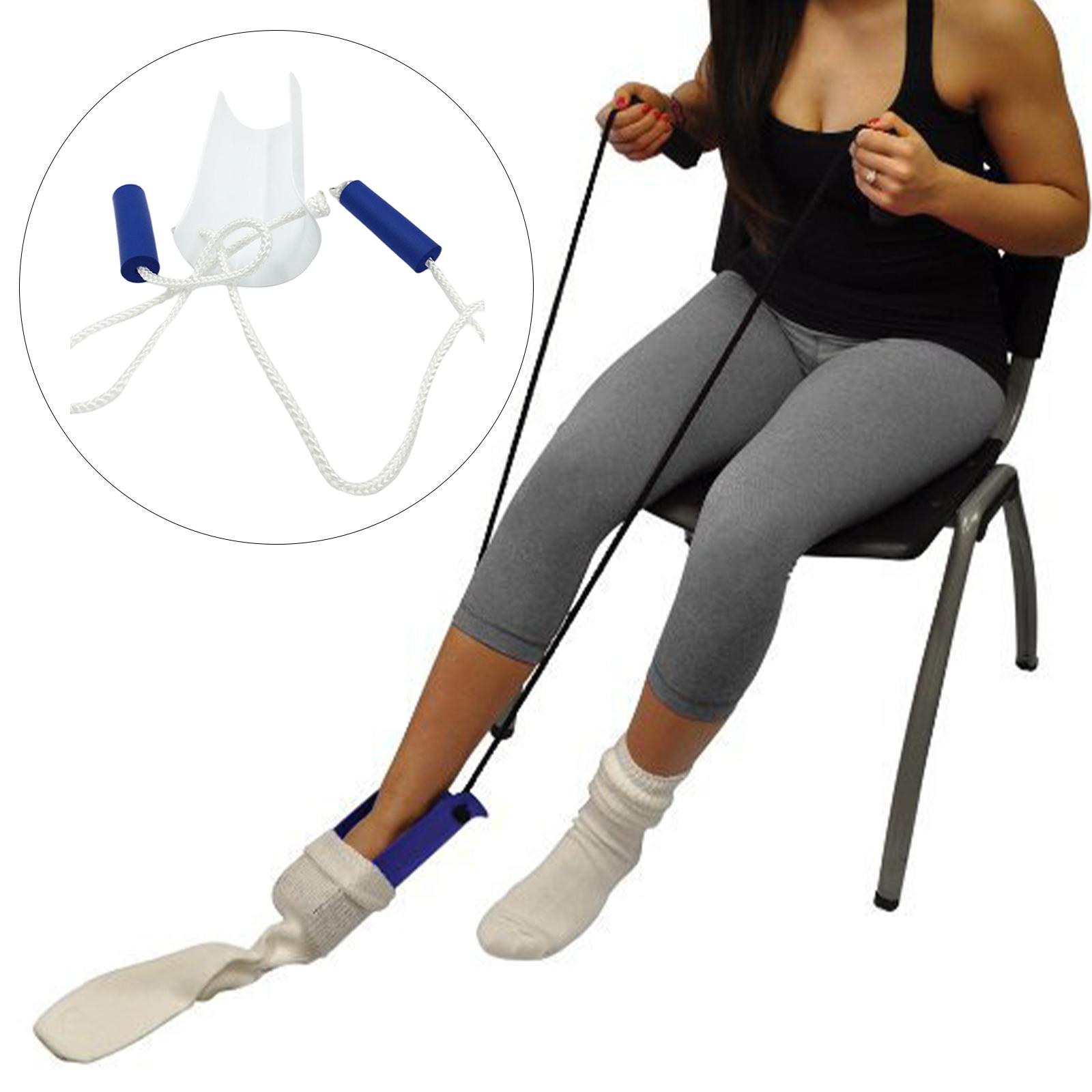 Sock Aid Dressing Assistance Tool Puller Easy On and Off Non-Slip with Adjustable Cords Sock wearing for Pregnant Women Disabled