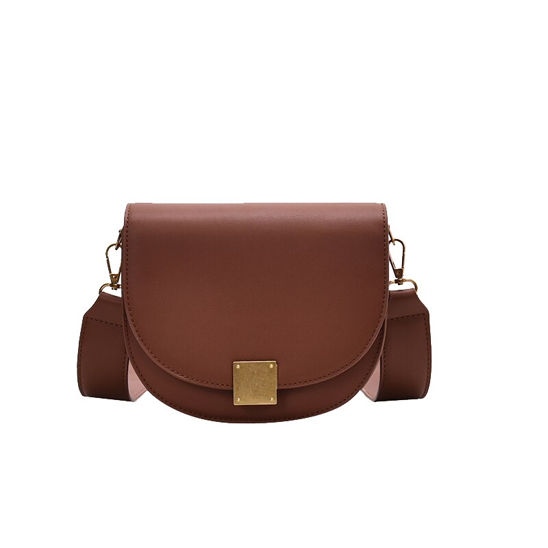 Sac à main de selle en cuir couleur Pure pour femmes, sac à main Vintage de bonne , sacoche à bandoulière à verrouillage de styliste, hiver