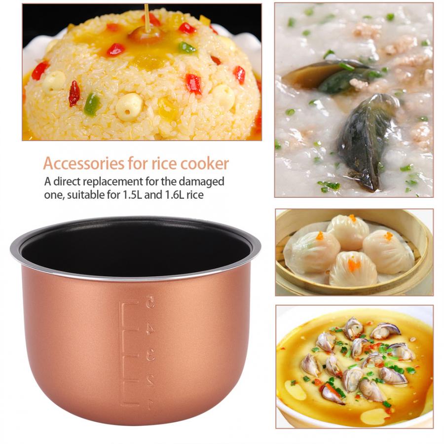 Pot de cuisine intérieur, réchauffeur antiadhésif, conteneur pour cuiseur à riz de 1,5 l et 1,6 l, remplacement de cuiseur à aliments