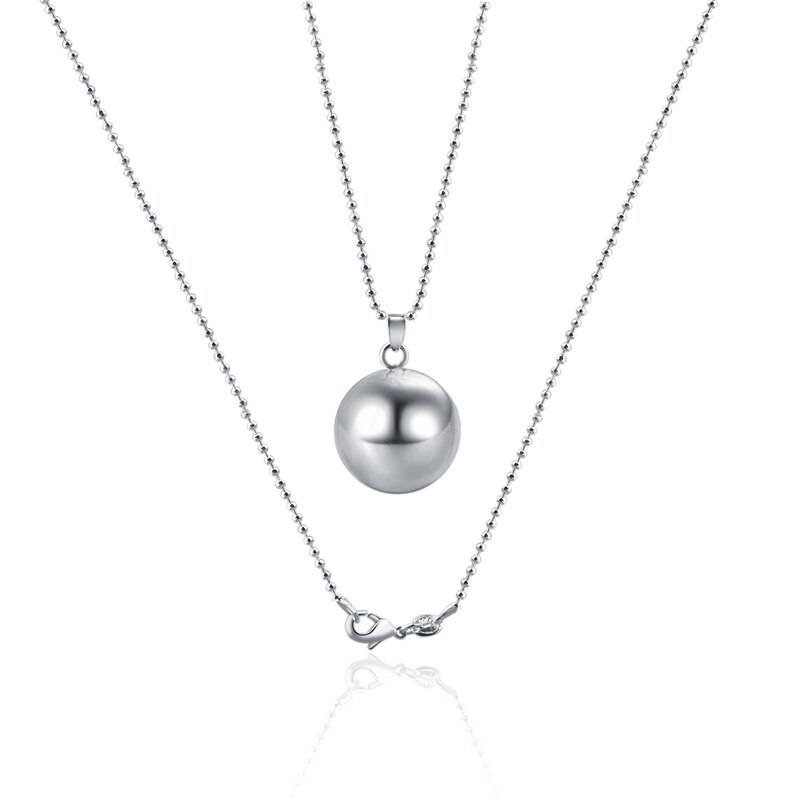 Collier boule brillant carillon de grossesse Bola pendentif 45 "& 30" longue chaîne pour mère