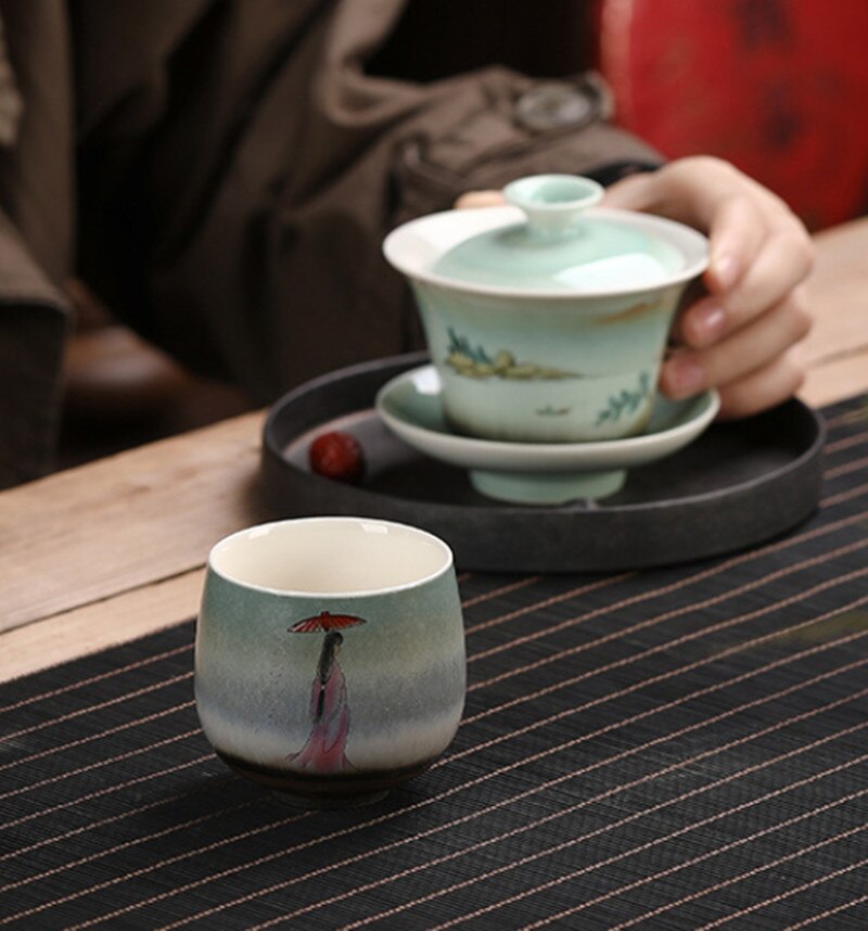 Håndlavet te mester kop keramisk te skål håndmalet te kop ovn personlig enkelt-kop ren