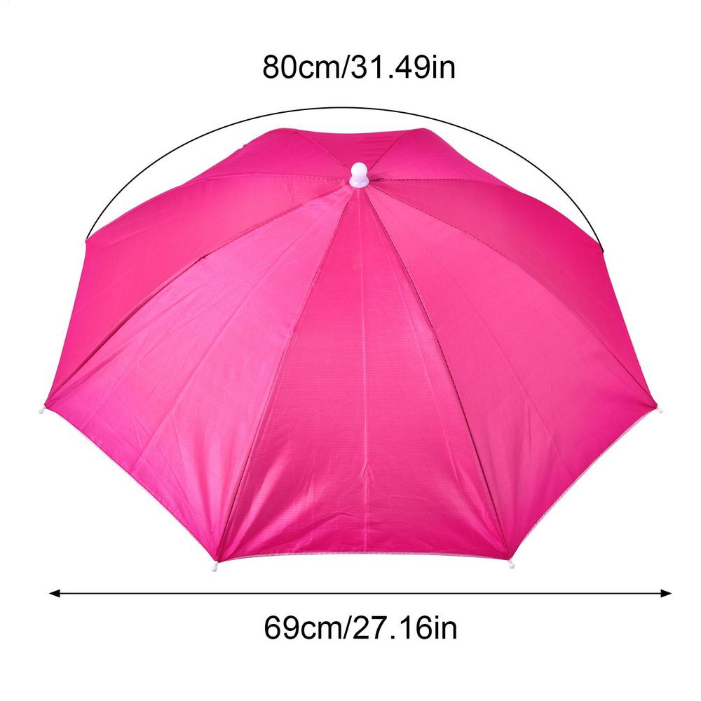Handsfree UV-beschermende parapluhoed, elastische compacte hoofdbedekking, UV- en regenbescherming, op het hoofd te dragen paraplu voor vissen, golfen