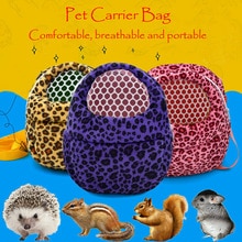 Kleine Pet Carrier Konijn Kooi Hamster Chinchilla Reizen Warme Zakken Kooien Cavia Carry Pouch Luipaardprint Tas Ademend