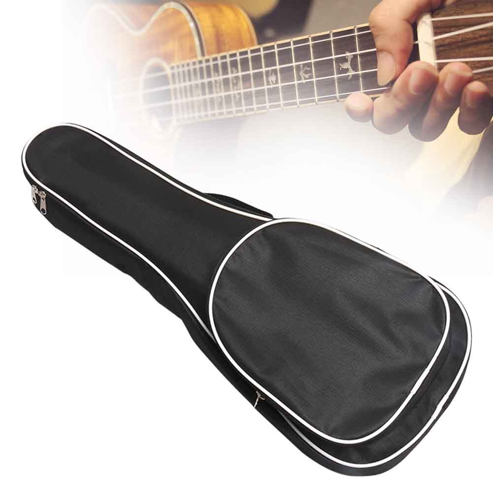 21/23/26 Inch Ukulele Bag Padded Zipper Pockets Black Adjustable Strap Backpack Case Thickened Storage Oxford Cloth With Handle