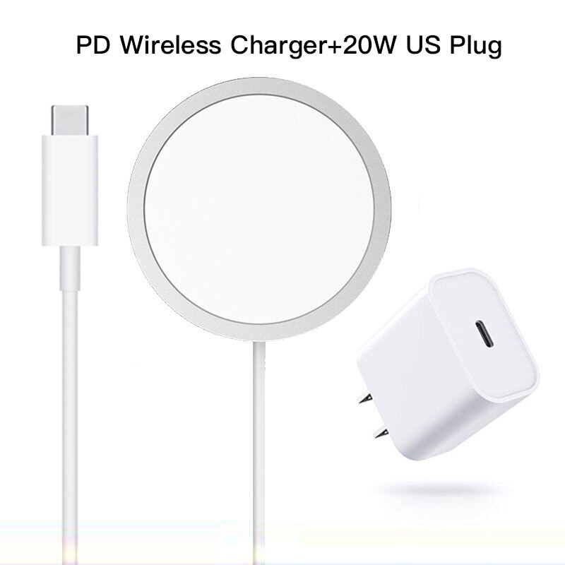 Magnetische 15W Drahtlose Ladegerät für iPhone 12 Pro Max für magsafing fall Telefon halter Schnelle ladegerät Dock PD Stecker drahtlose Lade: Wireles with US Plug