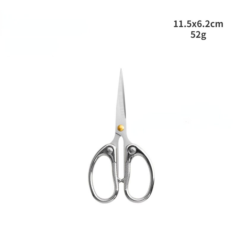 Office Scissors Stainless Steel Zinc Alloy Paper Cutting Scissors Children Students Cut Stationery Scissors: Silver 4