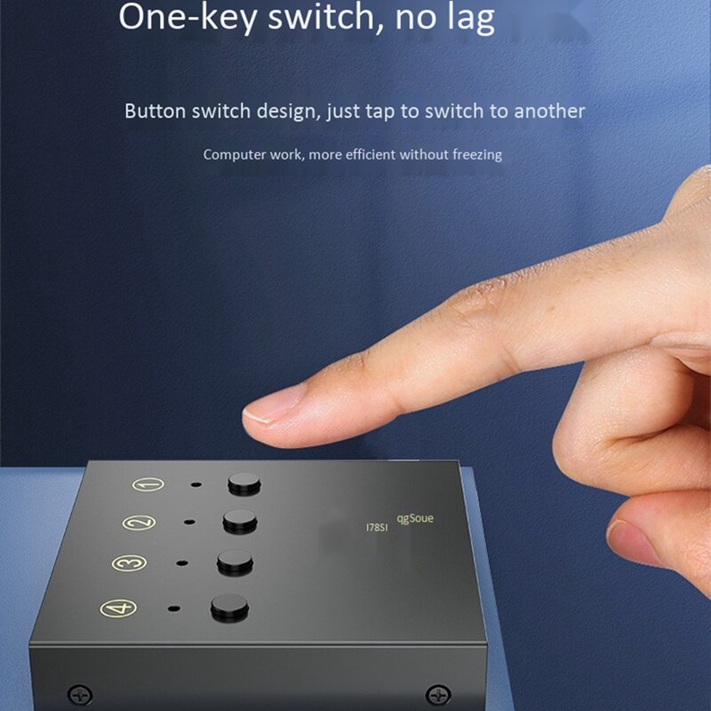 USB Printer Sharing Device 4 Computers Sharing 2 Printers 4 in 2 Out Switch Support Printer U Disk, Keyboard, Mouse