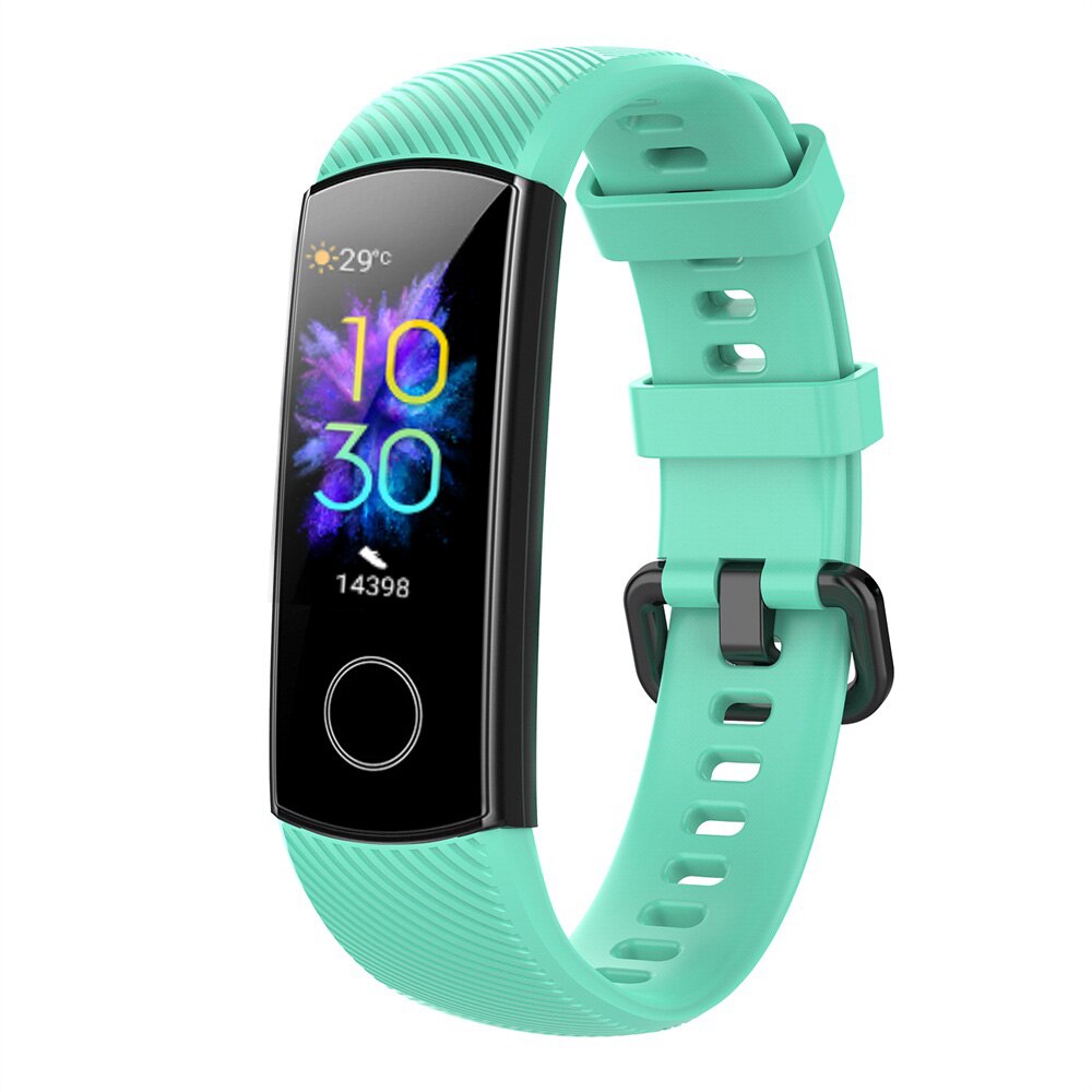 Miiqnus pulseira de silicone para honor band 4/5, pulseira de substituição inteligente de silicone clássica para relógio esportivo