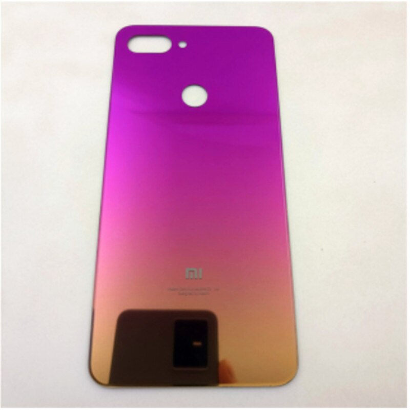 Xiaomi用ガラスケース,6.26インチ,Mi 8 lite用リアケース,交換用ガラスパネル: Purple Gold