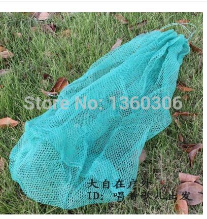1pcs Folding fish net mesh bag of fish guard Fishing tools Plastic mesh bag Fruit and vegetable net bag Toy receive net bag