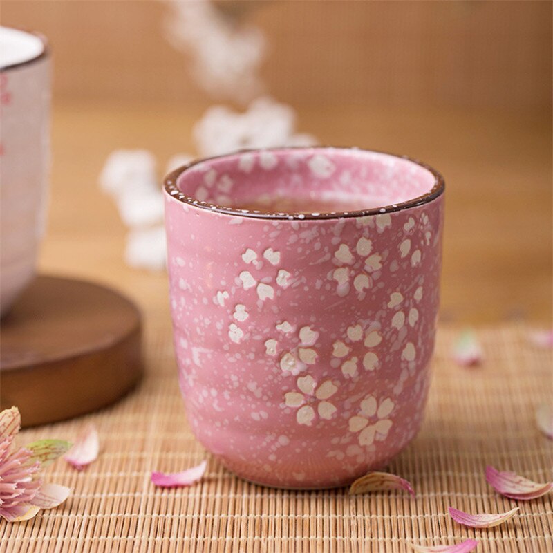 Estilo japonés Flor de cerámica tazas de té Vintage taza de té maestro taza de café taza de contenedor de recipientes para bebidas Kung Fu taza de agua Teaware