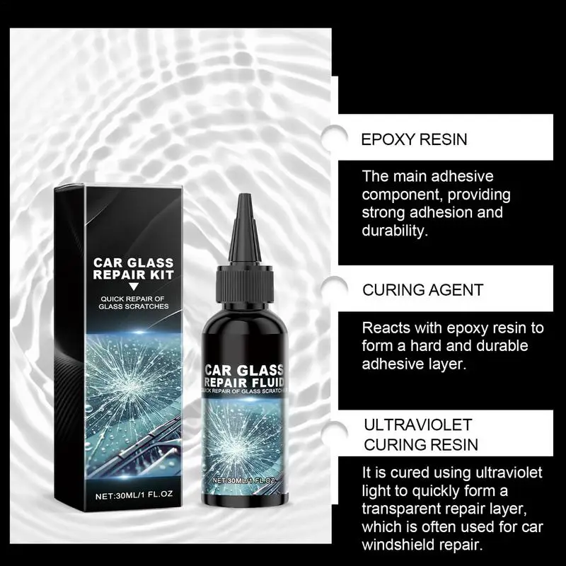 Glass Repair Fluid Automotive Chipped Window Repair Kit Automotive Windscreen Tool Car Care Kit Glass Repair Fluid For Most