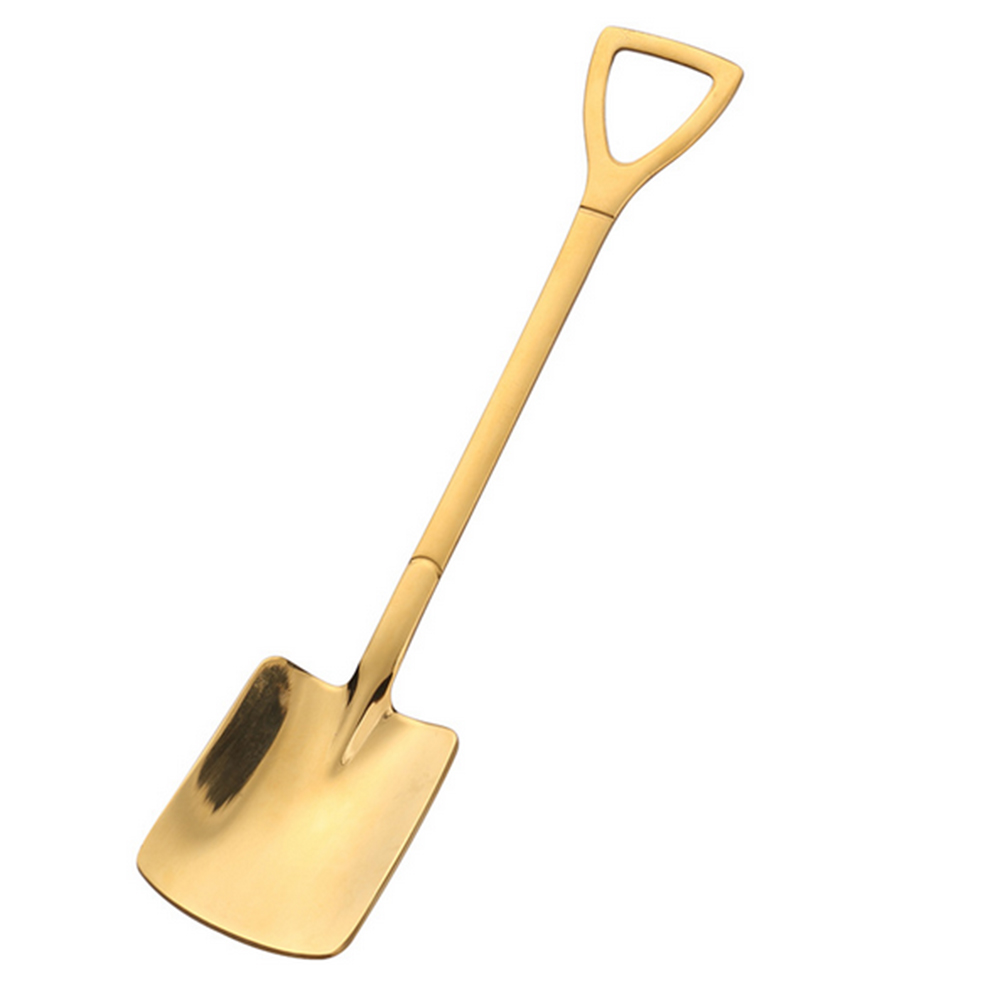 Coffee Spoon Ice Cream Spoon Tableware Stainless Steel Decoration Kitchen Bar Supplies Retro Shovel Tea Spoon: gold A1