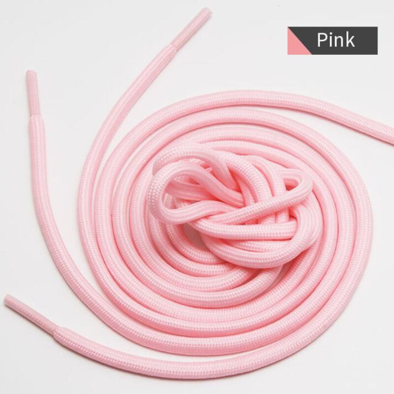 Lacets de sécurité fluorescents unisexe, 1 paire, 120/140cm, ronds et phosphorescents, pour chaussures de Sport, basket-ball en toile: Rose / 140 CM