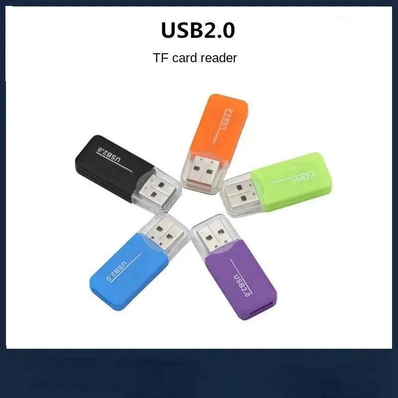 Lector de tarjetas SIM de memoria Mini USB 2,0 TF portátil, adaptador T-Flash de alta velocidad para PC, portátil, ordenador portátil, altavoz para vehículo