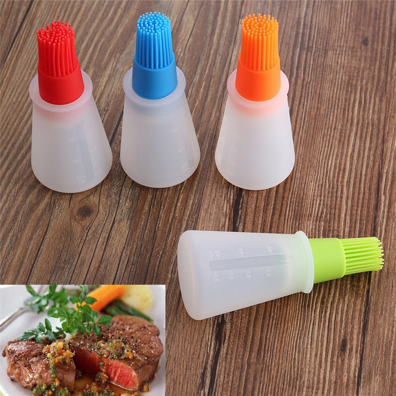 1 Pcs Portable Silicone Oil Bottle Brush Grill Oil Brushes Liquid Oil Pastry Baking BBQ High-temperature Resistance Kitchen Tool