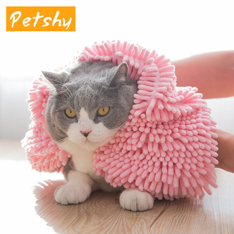 Petshy 36x80/36x48cm Pet Dog Bath Towel Soft Super Absorbent Puppy Cat Drying Towel Chenille Towel Products For Dogs Cat