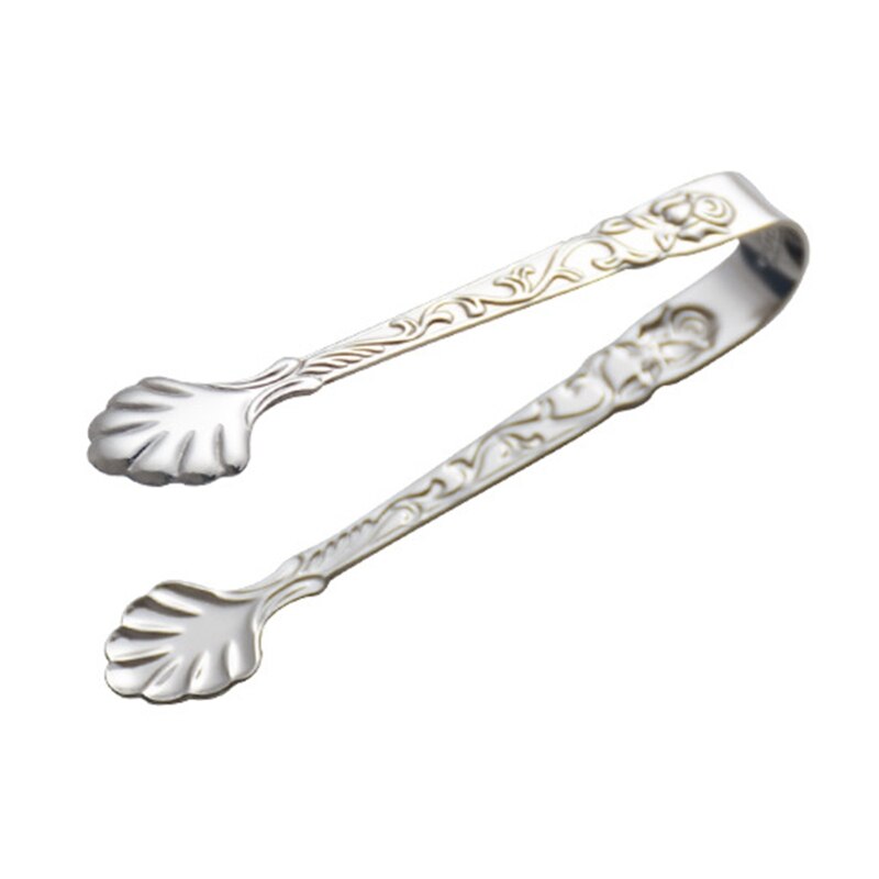 Stainless Steel Ice Cube Clip Sugar Tongs Food BBQ Clips Ice Clamp Tool Kitchen: Silver