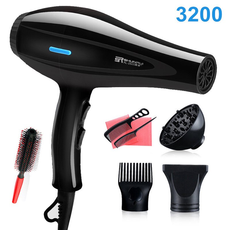 Ionic Hair Dryers Brush Straightener for and Cold Blow Dryer Non-slip Blowdryer with Nozzle 210V-240V Quiet: 8 in 1