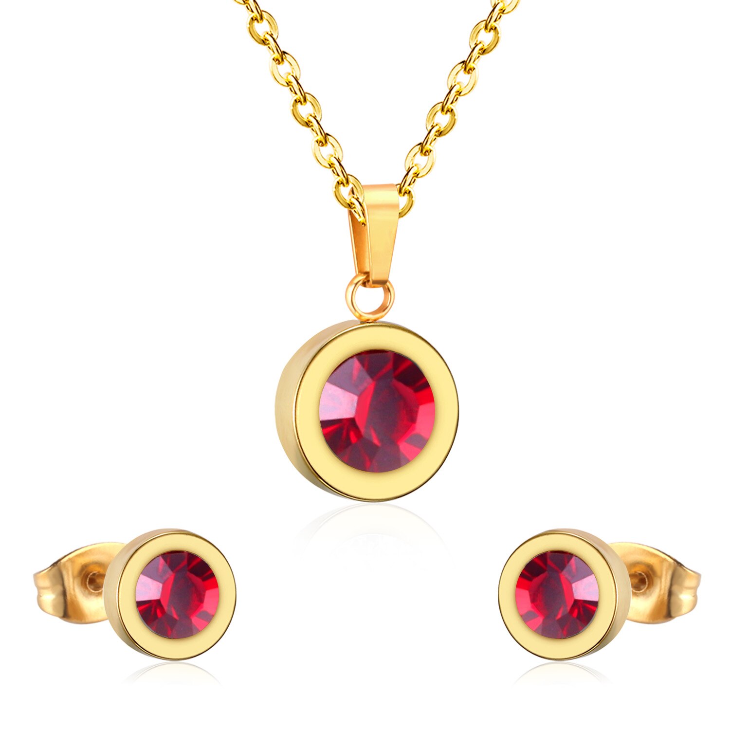Luxukisskids Rvs Ronde Multi-color Hanger Ketting Oorbellen Sets Voor Vrouwen Indian Sieraden Accessoires Pendientes