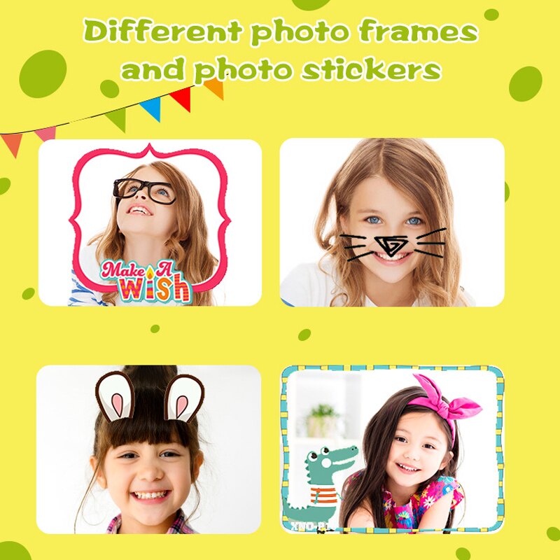 2.0 inch Screen Mini Kids Camera 1080P Video Camera 8MP Rechargeable Children Cartoon Digital Camera for Children Birthday