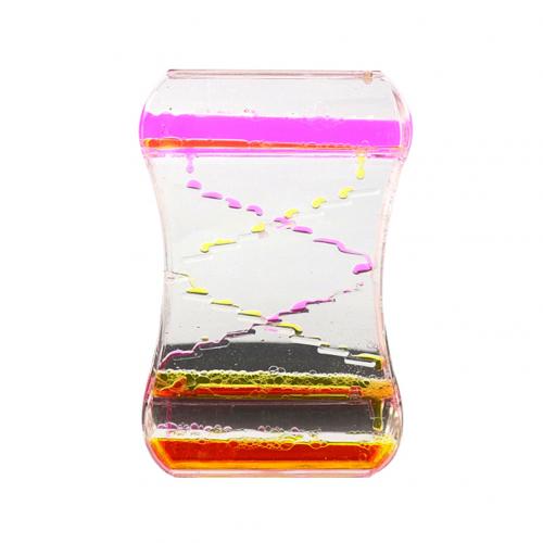 Anti stress fidget leksak tvåfärgad oljestege flytande vatten sensorisk lugnande rörelsestimer antistress lindra ångestleksak: Gulrosa