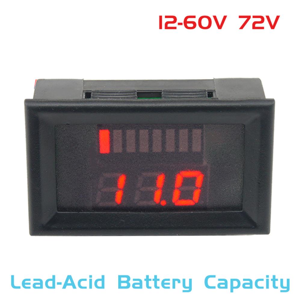 DC72V Digital Lead Acid Battery Capacity Indicator LED Display Digital Voltmeter Volt Meter Gauge Battery Measuring Tester Tool