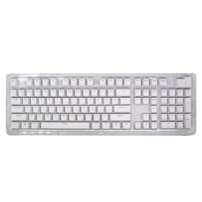 Teclas de perfil ABS para teclados de Gaming mecánicos, 104 unidades: White