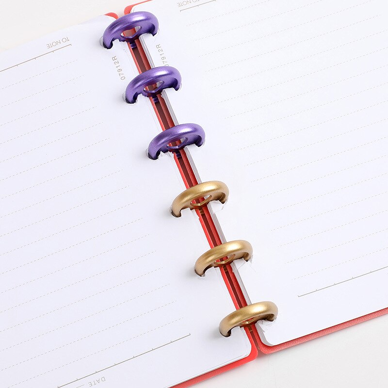 50 discos de encadernação do livro plástico dos pces, 35mm discos de expansão de discbound anéis da pasta do coração para diy notebooks planejadores material de escritório