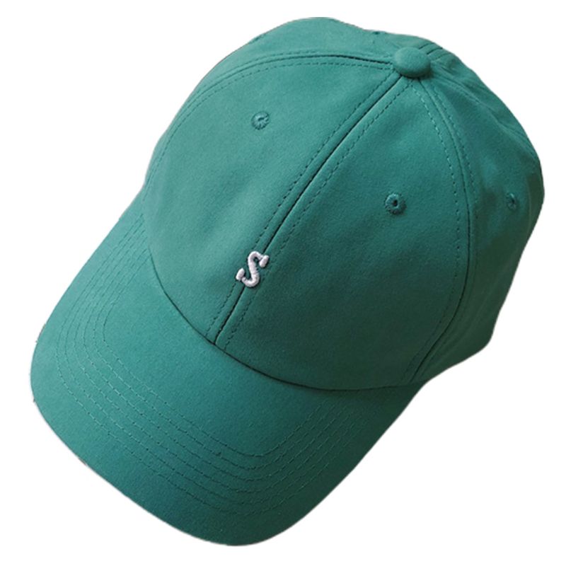 Unisex sommer baseball cap alfabet brev broderi ensfarvet snapback hat: Grøn