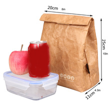 Faltbare wiederverwendbar Auslauf Lebensmittel Behälter Große Kapazität Mittagessen Tasche Wasserdicht Thermische Isolierung Kraft Papier Aluminium Folie