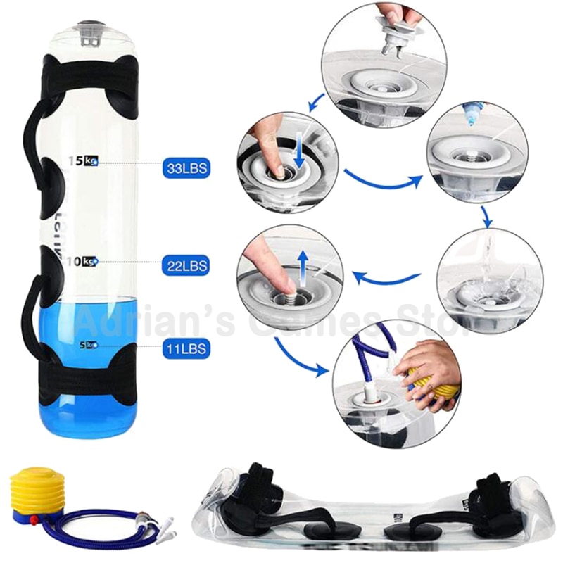 15/20/35KG Water Power Bag Home Fitness Aqua Bags Weightlifting Body Building Gym Sports Crossfit Heavy Duty
