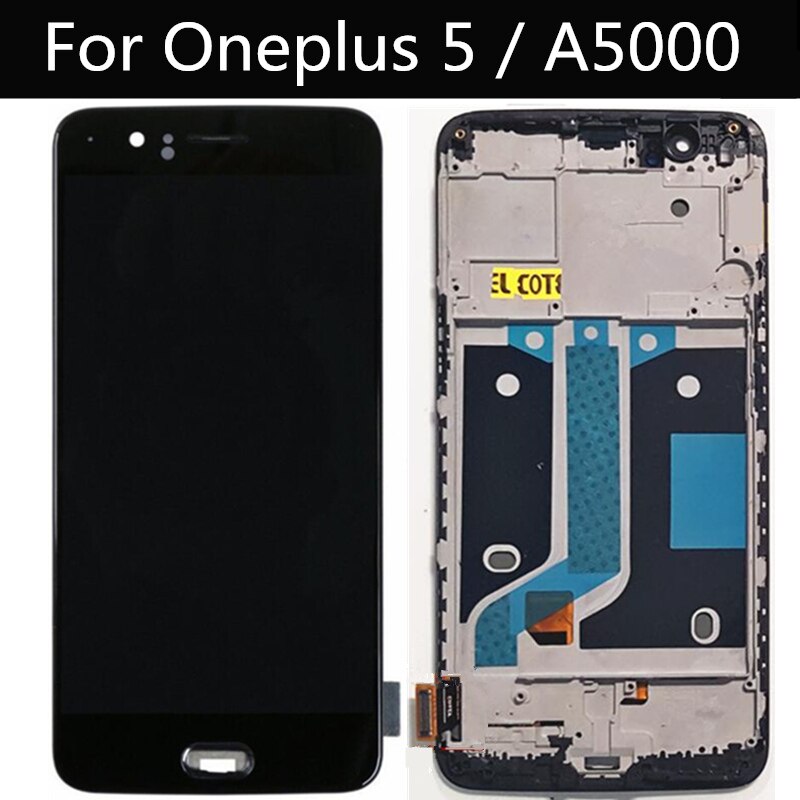 Originele 5.5 "Amoled Display Voor Oneplus 5 Lcd Touch Screen Digitizer Vergadering Voor 1 + 5 A5000 Lcd vervanging Panel
