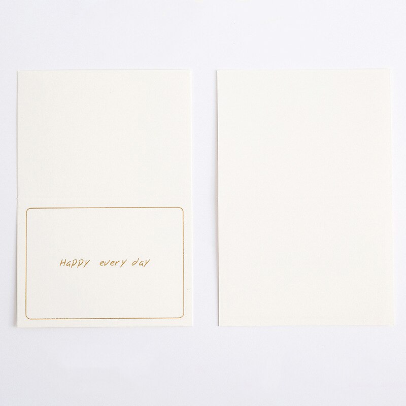 10pcs Handwriting White Simple Party Foldable Greeting Card Thank you Best Whises For You Leave a Message Letter Paper Cards